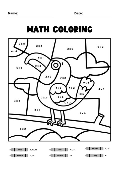 Printable Math Coloring Worksheets 3rd Grade