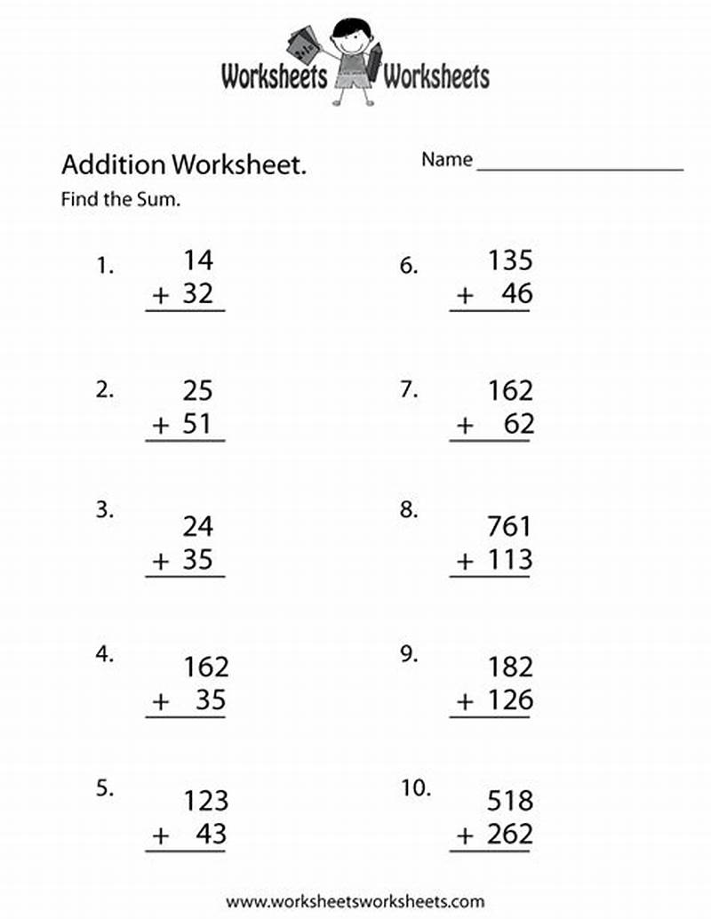 Printable Math Worksheets Addition
