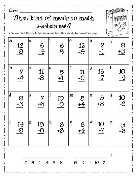 Printable Math Worksheets For First Graders