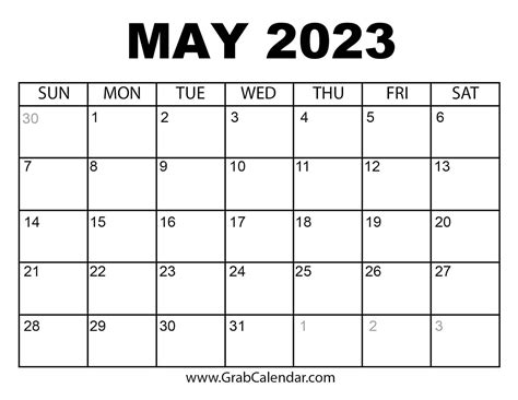 May 2023 Calendar Templates for Word, Excel and PDF