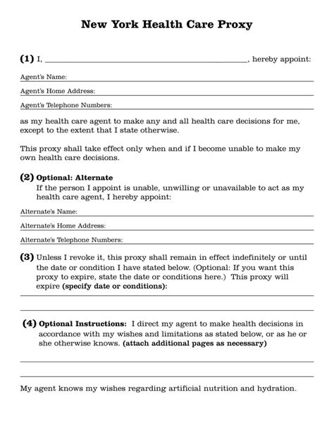 Printable Medical Proxy Form