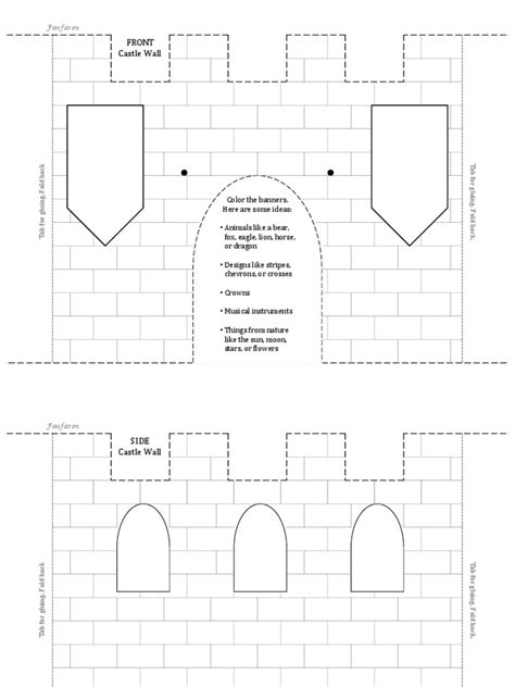 Printable Medieval Castle Torert Template