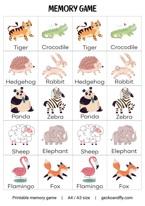 Printable Memory Game Template