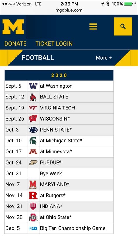 Printable Michigan Football Schedule 2022