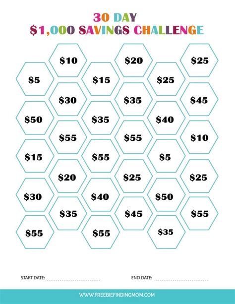 Printable Money Challenges