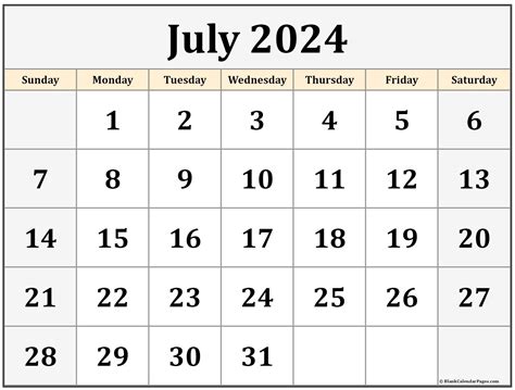 Printable Monthly Calendar 2022 July