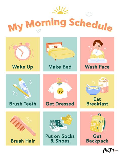 Printable Morning Routine Visual Schedule