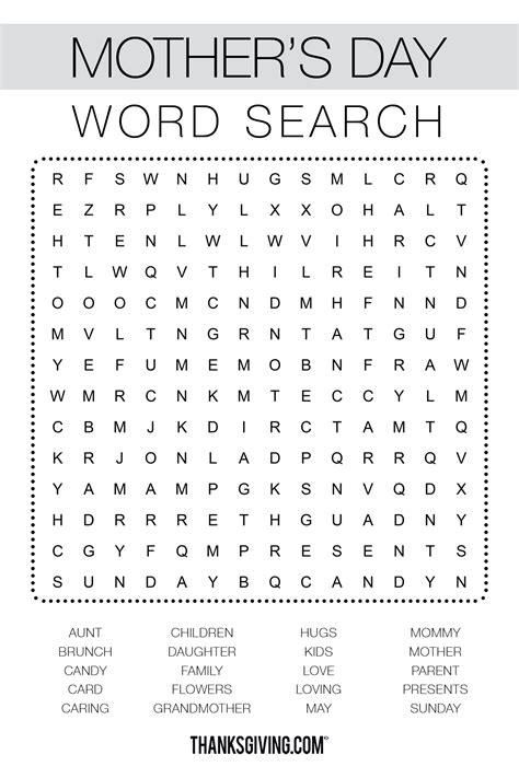 Printable Mother's Day Word Search