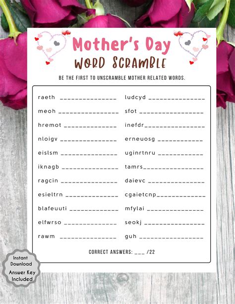 Printable Mothers Day Games