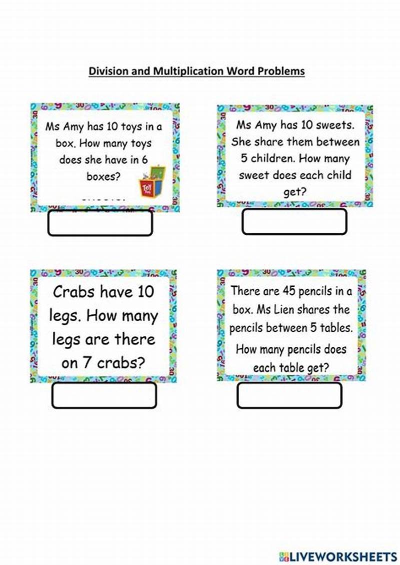 Printable Multiplication And Division Word Problems
