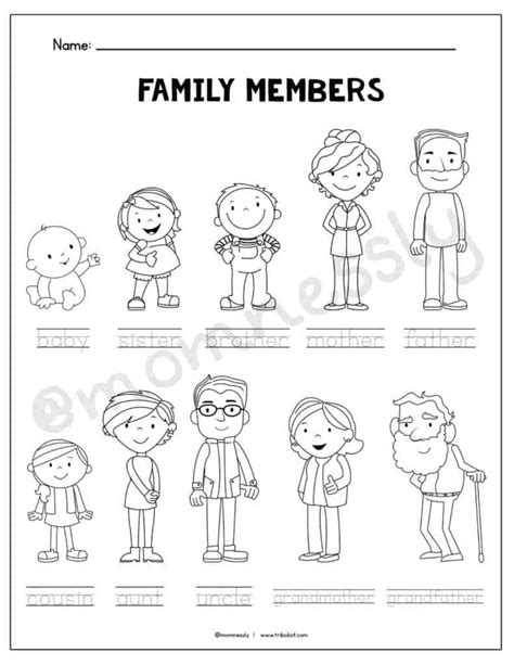 Printable My Family Worksheet
