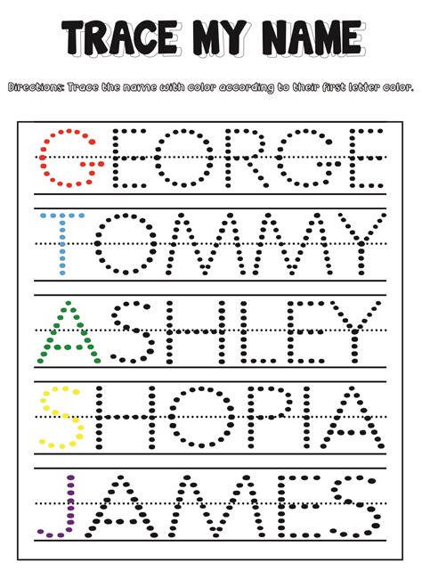 Printable Name Sheets