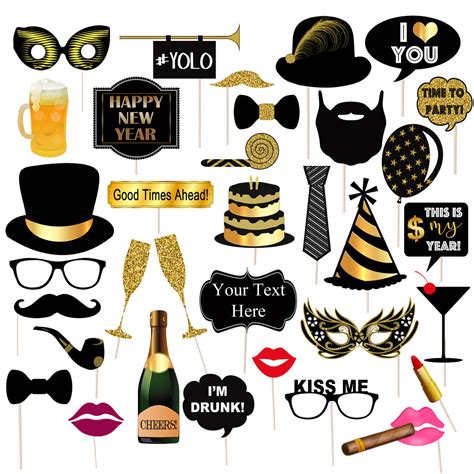 Printable New Year Photo Booth Props