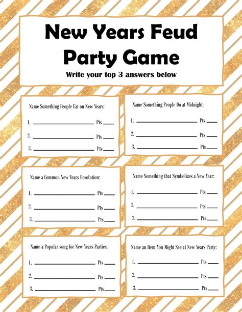 Printable New Years Eve Games