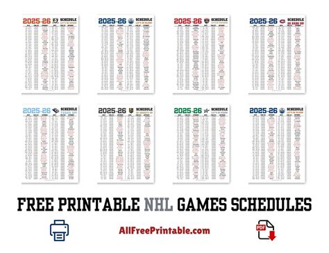 Printable Nhl Schedule 20192020
