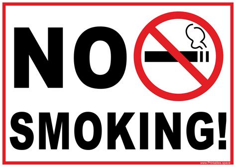 Printable No Smoking Signs Free