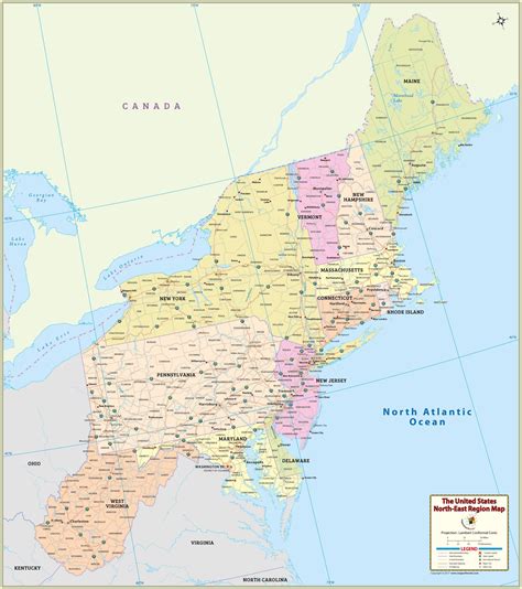 Printable Northeast Region Map