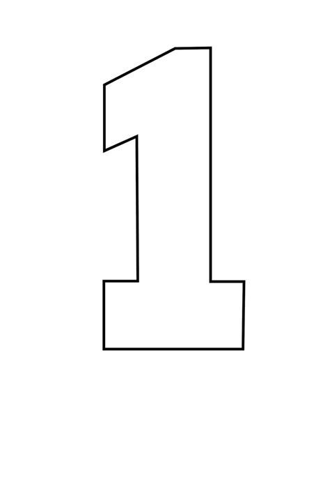 Printable Number 1 Stencil