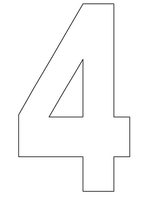 Printable Number 4 Cake Template