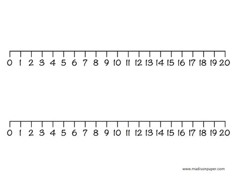 Printable Number Line Template 0 20