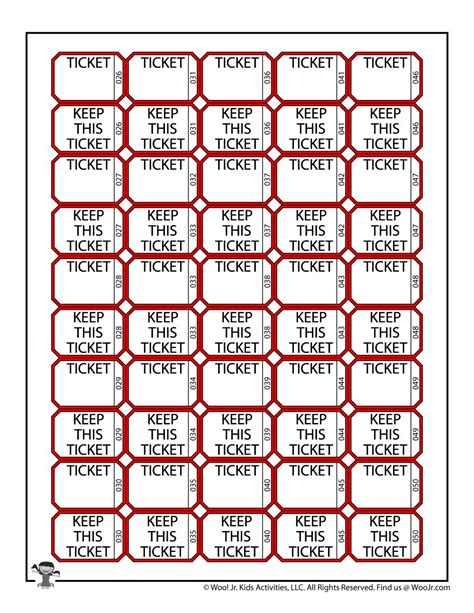 Printable Numbered Raffle Tickets Pdf