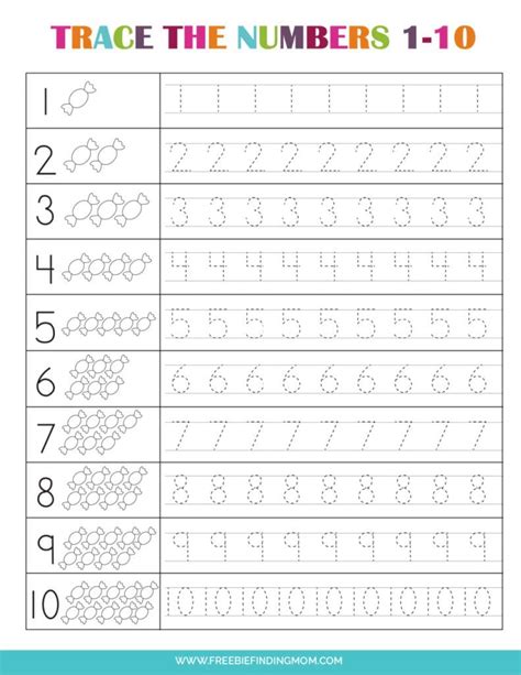 Printable Numbers 1 10 Worksheets