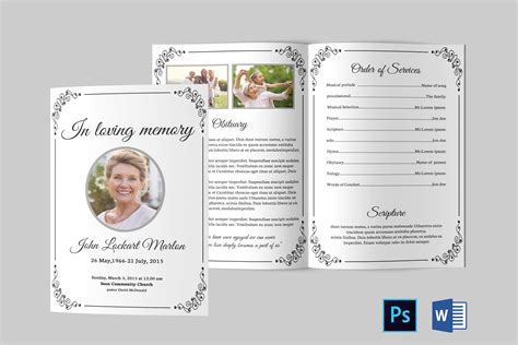 Printable Obituary Program Template