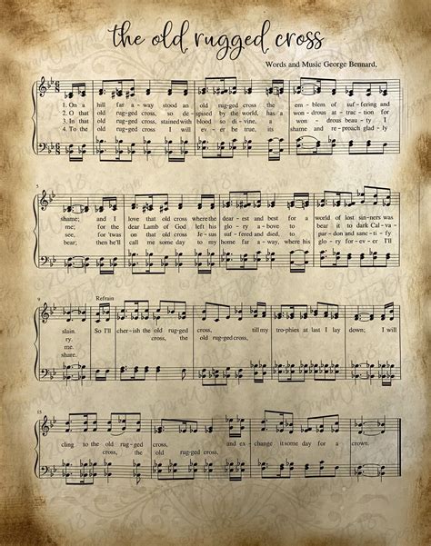 Printable Old Rugged Cross Sheet Music