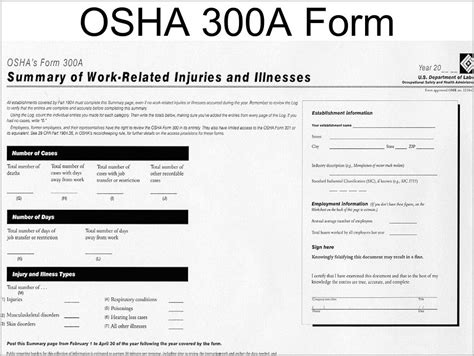 Printable Osha 300a Form