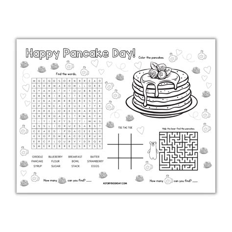 Printable Pancake Activity Sheets