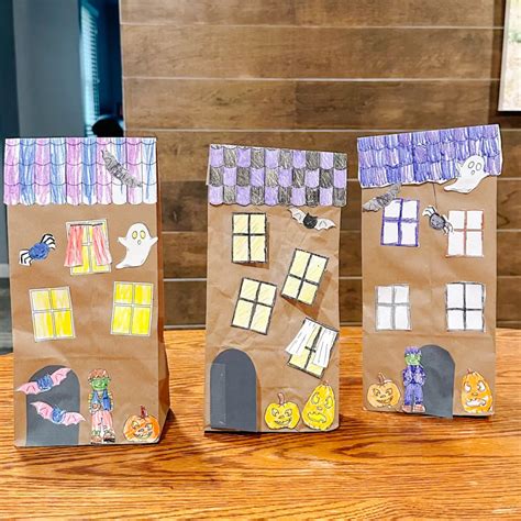 Printable Paper Bag Haunted House Template