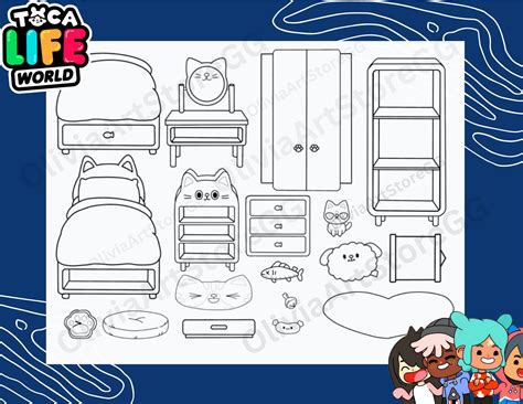 Printable Paper Doll House Toca Boca Coloring Pages