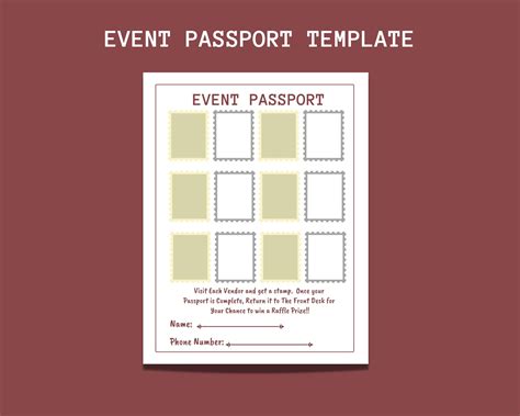 Printable Passport For Events