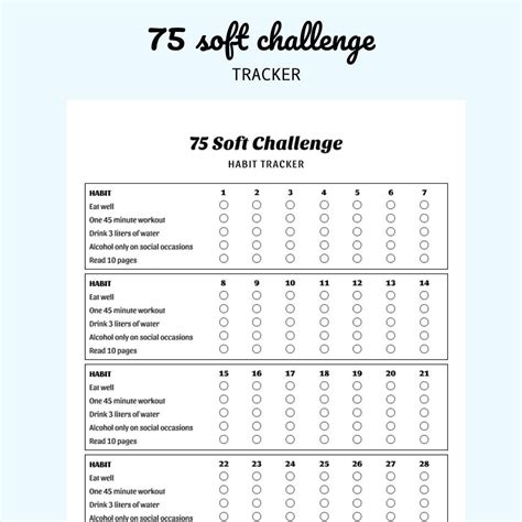 Printable Pdf 75 Soft Challenge