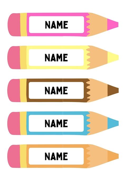 Printable Pencil Name Tags