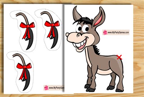 Printable Pin The Tail On The Donkey Game