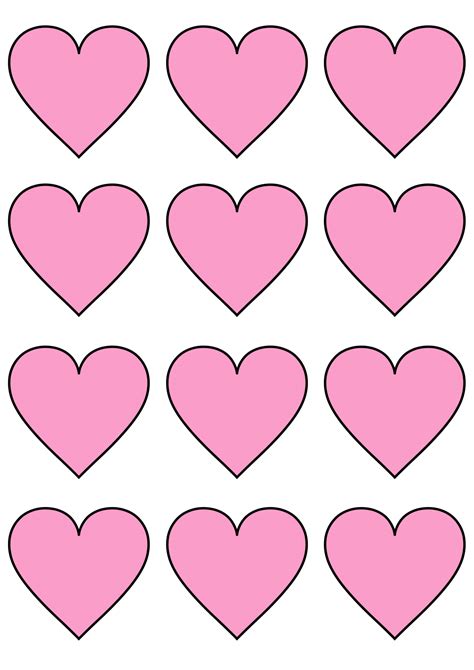 Printable Pink And Red Hearts