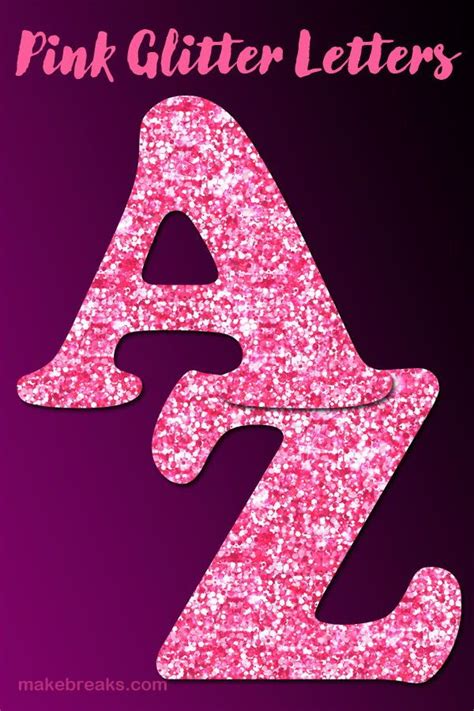 Printable Pink Glitter Letters