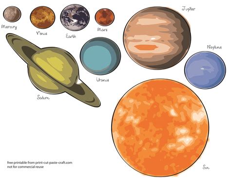 Printable Planets In Color