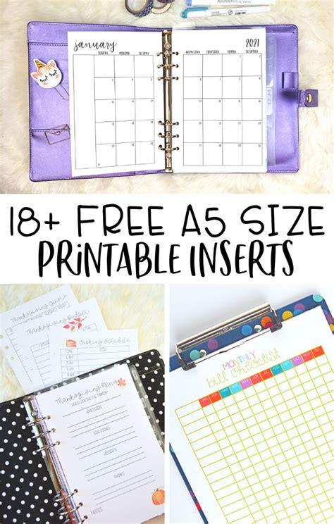 Printable Planner Inserts Free