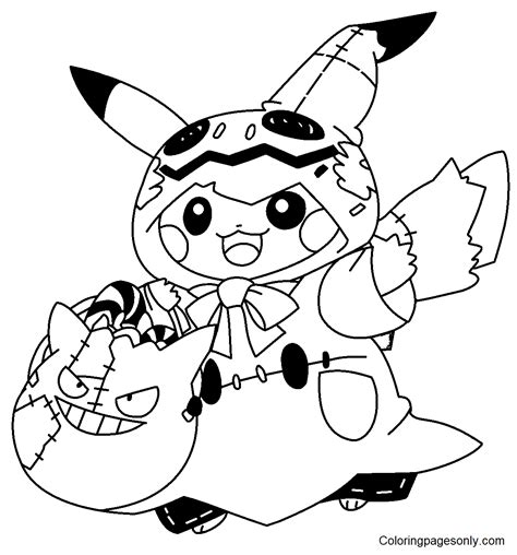 Printable Pokemon Halloween Coloring Pages
