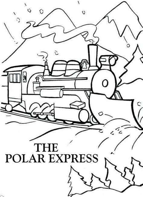Printable Polar Express Train Coloring Page