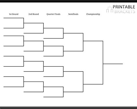 Printable Pool Tournament Brackets