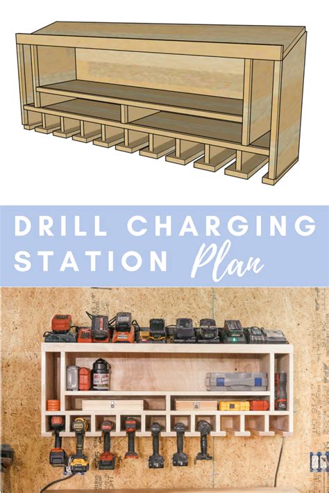 Printable Power Drill Storage & Charging Station Plans
