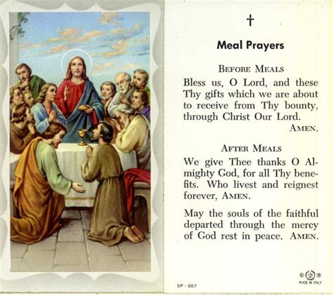 Printable Prayer Before And After Meal