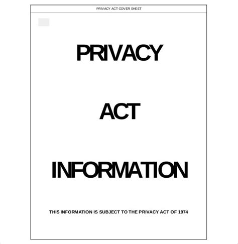 Printable Privacy Act Cover Sheet