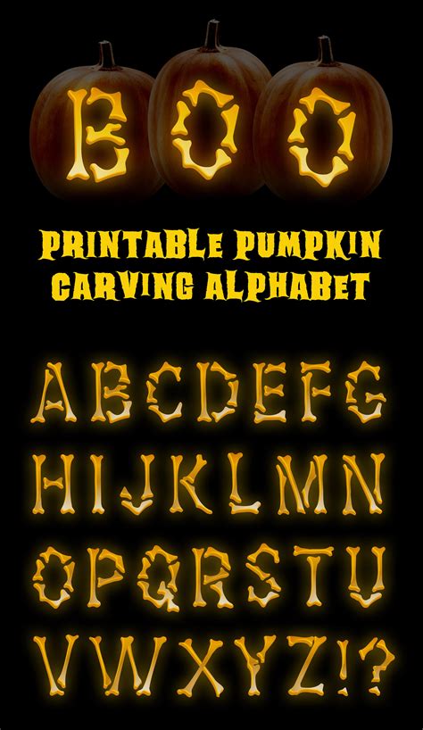 Printable Pumpkin Carving Letter Stencils