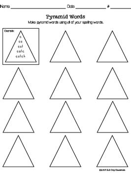 Printable Pyramid Spelling Template
