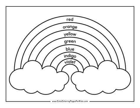 Printable Rainbow Coloring Worksheets For Kindergarten
