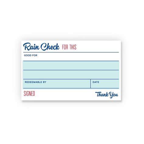 Printable Raincheck